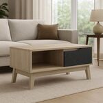 Τραπέζι σαλονιού Judas pakoworld σε μαύρο μαρμάρου-sonoma απόχρωση  90x45x38.5εκ - ΤΡΑΠΕΖΑΚΙΑ ΣΑΛΟΝΙΟΥ στο Milonadakis.gr