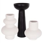 ΣΕΤ 3 ΕΠΙΤΡΑΠΕΖΙΑ ΔΙΑΚΟΣΜΗΤΙΚΑ ΒΑΖΑ LEKKAN ΗΜ21142.02 ΤΕΡΑΚΟΤΑ ΣΕ ΛΕΥΚΟ & ΜΑΥΡΟ - ΑΝΤΙΚΕΙΜΕΝΑ στο Milonadakis.gr