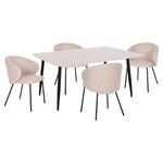 ΣΕΤ ΤΡΑΠΕΖΑΡΙΑΣ 5ΤΜΧ RAVEN HM21069.01 ΚΕΡΑΜΙΚΟ TOP ΛΕΥΚΟ ΜΑΡΜΑΡΟ & 4 ΚΑΡΕΚΛΕΣ - ΤΡΑΠΕΖΑΡΙΕΣ στο Milonadakis.gr