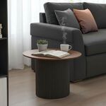 Τραπέζι σαλονιού Dovel pakoworld mdf σε καρυδί-μαυρη απόχρωση Φ70x40εκ - ΤΡΑΠΕΖΙΑ ΚΟΥΖΙΝΑΣ στο Milonadakis.gr