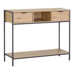 Κονσόλα Regando pakoworld σε oak απόχρωση με μαύρο μέταλλο 100x35x80εκ - ΣΥΡΤΑΡΙΕΡΕΣ - ΤΟΥΑΛΕΤΕΣ στο Milonadakis.gr