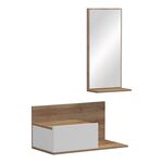 Έπιπλο εισόδου με καθρέπτη Miranda pakoworld σε λευκή-oak απόχρωση 60x30x89.5εκ - ΕΠΙΠΛΑ ΕΙΣΟΔΟΥ στο Milonadakis.gr