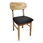 Καρέκλα Bedona pakoworld rubberwood σε φυσική απόχρωση με μαύρο pu μαξιλάρι 47x46x80εκ - ΚΑΡΕΚΛΕΣ - ΠΟΛΥΘΡΟΝΕΣ ΕΣ. στο Milonadakis.gr