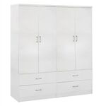 ΝΤΟΥΛΑΠΑ 4ΦΥΛΛΗ REINA ME 4 ΣΥΡΤΑΡΙΑ HM21258 ΜΕΛΑΜΙΝΗ ΣΕ ΛΕΥΚΟ 160x42,5x180,5Υεκ - ΝΤΟΥΛΑΠΕΣ στο Milonadakis.gr