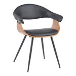 Πολυθρόνα Austen pakoworld PU μαύρο-ξύλο καρυδί-μέταλλο μαύρο 58x55x77εκ - ΚΑΡΕΚΛΕΣ ΓΡΑΦΕΙΟΥ στο Milonadakis.gr