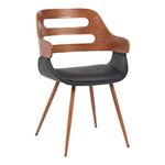 Πολυθρόνα Fern pakoworld PU μαύρο-ξύλο καρυδί απόχρωση 52x59x80εκ - ΚΑΡΕΚΛΕΣ ΓΡΑΦΕΙΟΥ στο Milonadakis.gr