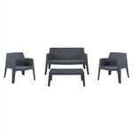 ΣΕΤ LOUNGE 4ΤΜΧ SLEEK HM21275.10 ΓΚΡΙ ΠΟΛΥΠΡΟΠΥΛΕΝΙΟ - ΣΕΤ ΣΑΛΟΝΙΑ στο Milonadakis.gr