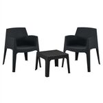 ΣΕΤ LOUNGE ΠΟΛΥΠΡΟΠΥΛΕΝΙΟΥ SLEEK HM21267.02 ΤΡΑΠΕΖΑΚΙ & 2 ΠΟΛΥΘΡΟΝΕΣ-ΜΑΥΡΟ - ΣΕΤ ΣΑΛΟΝΙΑ στο Milonadakis.gr