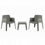 ΣΕΤ LOUNGE ΠΟΛΥΠΡΟΠΥΛΕΝΙΟΥ SLEEK HM21267.05 ΤΡΑΠΕΖΑΚΙ & 2 ΠΟΛΥΘΡΟΝΕΣ-DARK OLIVE GREEN - ΣΕΤ ΣΑΛΟΝΙΑ στο Milonadakis.gr