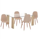 ΣΕΤ ΤΡΑΠΕΖΑΡΙΑΣ 5ΤΜΧ LEOMOR HM21270.01 ΤΡΑΠΕΖΙ & 4 ΚΑΡΕΚΛΕΣ - ΜΠΕΖ ΥΦΑΣΜΑ - ΤΡΑΠΕΖΑΡΙΕΣ στο Milonadakis.gr