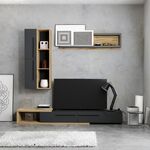 Σύνθετο σαλονιού Calvados pakoworld σε oak-ανθρακί απόχρωση - ΣΥΝΘΕΣΕΙΣ ΣΑΛΟΝΙΟΥ στο Milonadakis.gr