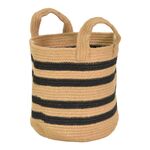 Διακοσμητικό καλάθι Mibra Inart βαμβάκι-γιούτα σε μπεζ-μαύρη απόχρωση Φ30x30εκ - ΑΝΤΙΚΕΙΜΕΝΑ στο Milonadakis.gr