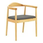 Πολυθρόνα Joube pakoworld rubberwood σε φυσική απόχρωση με μαύρο pu μαξιλάρι 59x48x73εκ - ΚΑΡΕΚΛΕΣ - ΠΟΛΥΘΡΟΝΕΣ στο Milonadakis.gr