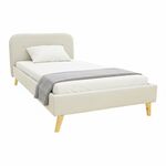 Κρεβάτι LumiLux pakoworld ύφασμα σε μπεζ απόχρωση 100x200εκ - ΚΡΕΒΑΤΙΑ στο Milonadakis.gr