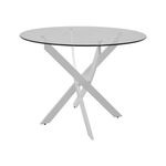 Τραπέζι Antoro pakoworld γυαλί και μεταλλικά πόδια σε λευκή απόχρωση Φ80x75εκ - ΤΡΑΠΕΖΙΑ ΚΟΥΖΙΝΑΣ στο Milonadakis.gr