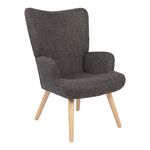 Πολυθρόνα-μπερζέρα Gerlina pakoworld ανθρακί ύφασμα με πόδι σε φυσική απόχρωση 71x64x94εκ - ΚΑΡΕΚΛΕΣ - ΠΟΛΥΘΡΟΝΕΣ ΕΣ. στο Milonadakis.gr