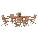 ΣΕΤ ΤΡΑΠΕΖΑΡΙΑΣ CRANDER HM21288 ΤΡΑΠΕΖΙ & 6 ΠΟΛΥΘΡΟΝΕΣ ΠΤΥΣΣΟΜΕΝΕΣ-ΤΕΑΚ - ΣΕΤ ΤΡΑΠΕΖΑΡΙΕΣ στο Milonadakis.gr