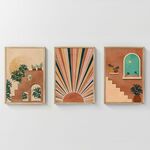 Πίνακας Quesin  pakoworld τρίπτυχος με ψηφιακή εκτύπωση και πλαίσιο 33x1.5x48εκ - ΠΙΝΑΚΕΣ στο Milonadakis.gr