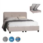 ΚΡΕΒΑΤΙ ΜΕ ΑΠΟΘ.ΧΩΡΟ DOLORES HM631.32 ΜΠΕΖ ΥΦΑΣΜΑ- ΓΙΑ ΣΤΡΩΜΑ 160x200εκ - ΚΡΕΒΑΤΙΑ στο Milonadakis.gr