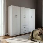 Ντουλάπα εξάφυλλη Lego Ι pakoworld λευκή 200,5x42x180εκ - ΝΤΟΥΛΑΠΕΣ στο Milonadakis.gr