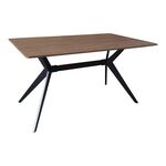 Τραπέζι Ezali pakoworld mdf καρυδί με μαύρα μεταλλικά πόδια 140x80x75εκ - ΤΡΑΠΕΖΙΑ ΚΟΥΖΙΝΑΣ στο Milonadakis.gr