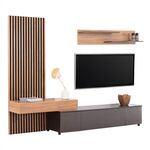 ΣΥΝΘΕΣΗ ΤΗΛΕΟΡΑΣΗΣ DORT HM18076.02 ΜΕΛΑΜΙΝΗ ΣΕ ΣΟΝΑΜΑ-ΣΚΟΥΡΟ ΓΚΡΙ 249.5x42.2x199.5Υεκ - ΕΠΙΠΛΑ ΤΗΛΕΟΡΑΣΗΣ στο Milonadakis.gr