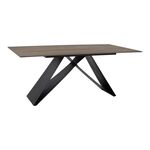 Τραπέζι Sabrina pakoworld sintered stone καρυδί-μαύρο 180x90x75εκ - ΤΡΑΠΕΖΙΑ ΚΟΥΖΙΝΑΣ στο Milonadakis.gr