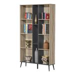 Βιβλιοθήκη Zezan pakoworld σε sonoma-ανθρακί απόχρωση 114x30x200.5εκ - ΒΙΒΛΙΟΘΗΚΕΣ στο Milonadakis.gr