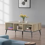 Τραπέζι σαλονιού Zezan pakoworld σε sonoma-ανθρακί απόχρωση 121x60x44.5εκ - ΤΡΑΠΕΖΑΚΙΑ ΣΑΛΟΝΙΟΥ στο Milonadakis.gr