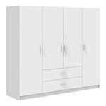 Ντουλάπα τετράφυλλη Royal pakoworld με συρτάρια λευκό 200x58x177εκ - ΝΤΟΥΛΑΠΕΣ στο Milonadakis.gr