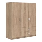 Ντουλάπα τρίφυλλη Royal pakoworld με συρτάρια sonoma 150x58x177εκ - ΝΤΟΥΛΑΠΕΣ στο Milonadakis.gr