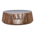 Τραπέζι σαλονιού Mable pakoworld mango ξύλο σε φυσική απόχρωση με επιφάνεια μαρμάρου Φ120x45εκ - ΤΡΑΠΕΖΑΚΙΑ ΣΑΛΟΝΙΟΥ στο Milonadakis.gr