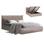 ΚΡΕΒΑΤΙ ΔΙΠΛΟ SANDRA HM732.03 ΜΠΕΖ ΥΦΑΣΜΑ & ΑΠΟΘΗΚΕΥΤΙΚΟΣ ΧΩΡΟΣ ΓΙΑ ΣΤΡΩΜΑ 160x200εκ - ΚΡΕΒΑΤΙΑ στο Milonadakis.gr