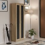 Παπουτσοθήκη-ντουλάπα SANTE pakoworld 21 ζεύγων σε sonoma-ανθρακί απόχρωση 60x37x183εκ - ΕΠΙΠΛΑ ΕΙΣΟΔΟΥ στο Milonadakis.gr