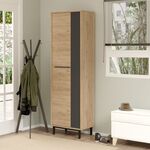 Παπουτσοθήκη Scarpiera pakoworld 18 ζευγών σε φυσικο-ανθρακι απόχρωση 57.2x35.5x185.6εκ - ΕΠΙΠΛΑ ΕΙΣΟΔΟΥ στο Milonadakis.gr