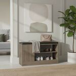 Παπουτσοθήκη-σκαμπό Deboule pakoworld 8 ζευγών σε sonoma-μαύρη απόχρωση 90x30x46εκ - ΕΠΙΠΛΑ ΕΙΣΟΔΟΥ στο Milonadakis.gr