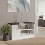 Παπουτσοθήκη-σκαμπό Deboule pakoworld 8 ζευγών σε λευκή-μαύρη απόχρωση 90x30x46εκ - ΕΠΙΠΛΑ ΕΙΣΟΔΟΥ στο Milonadakis.gr