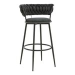 Σκαμπό μπαρ Alkia I pakoworld ύφασμα σε μαύρη απόχρωση- πόδι μαύρο μέταλλο 50x56x95εκ - ΣΚΑΜΠΟ ΜΠΑΡ στο Milonadakis.gr