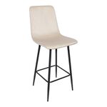 Σκαμπό μπαρ Grato pakoworld ύφασμα μπεζ-πόδι μαύρο μεταλλικό 43.5x55x114εκ - ΣΚΑΜΠΟ ΜΠΑΡ στο Milonadakis.gr