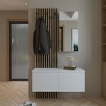 Έπιπλο εισόδου Arika pakoworld λευκό-sonoma 100x37x199.5εκ - ΕΠΙΠΛΑ ΕΙΣΟΔΟΥ στο Milonadakis.gr