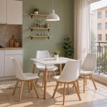 Τραπεζαρία με Καρέκλες Gaston λευκό και Τραπέζι Natali λευκό 80x80x76εκ Σετ 5τεμ - ΤΡΑΠΕΖΑΡΙΕΣ στο Milonadakis.gr