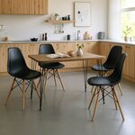 Τραπεζαρία με Καρέκλες Julita μαύρο και Τραπέζι Polkan oak 120x60x73εκ Σετ 5τεμ - ΤΡΑΠΕΖΑΡΙΕΣ στο Milonadakis.gr