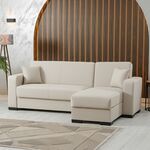 Γωνιακός καναπές-κρεβάτι αναστρέψιμος Dumma pakoworld ύφασμα κρεμ 226x148x86εκ - ΚΑΝΑΠΕΔΕΣ-ΣΑΛΟΝΙΑ στο Milonadakis.gr