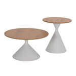 ΤΡΑΠΕΖΙΑ ΣΑΛΟΝΙΟΥ JENNEL(X) HM18308.01 ΜΕΤΑΛΛΟ ΛΕΥΚΟ--MDF ΣΕ ΦΥΣΙΚΟ Φ50εκ & Φ70εκ - ΤΡΑΠΕΖΑΚΙΑ ΣΑΛΟΝΙΟΥ στο Milonadakis.gr