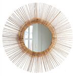 ΚΑΘΡΕΠΤΗΣ ΤΟΙΧΟΥ ΣΤΡΟΓΓΥΛΟΣ ΜΕ STICKS ΚΟΚΟΦΟΙΝΙΚΑ ΣΕ ΦΥΣΙΚΟ 120x4x120Yεκ.HM7732 - ΚΑΘΡΕΠΤΕΣ στο Milonadakis.gr