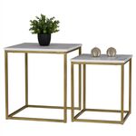 ΖΙΓΚΟΝ GRELAY 2 ΤΕΜ MDF ΟΨΗ ΜΑΡΜΑΡΟΥ & ΜΕΤΑΛΛΟ HM8762.11 45Χ45Χ50εκ. & 37Χ37Χ43 εκ. - ΒΟΗΘΗΤΙΚΑ ΤΡΑΠΕΖΑΚΙΑ στο Milonadakis.gr