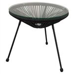 ΤΡΑΠΕΖΙ ΒΟΗΘΗΤΙΚΟ ALLEGRA ΕΠΑΓΓΕΛΜ. ΜΕΤΑΛΛΟ ΜΑΥΡΟ RATTAN ΜΑΥΡΟ HM5874.01 Φ47x45Yεκ. - ΤΡΑΠΕΖΙΑ ΕΞ. ΧΩΡΟΥ στο Milonadakis.gr