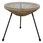 ΤΡΑΠΕΖΙ ΒΟΗΘΗΤΙΚΟ ALLEGRA ΜΑΥΡΟ ΜΕΤΑΛΛΟ  ME TWISTED WICKER ΦΥΣΙΚΟ HM5873.01 Φ47Χ45Υεκ. - ΤΡΑΠΕΖΙΑ ΕΞ. ΧΩΡΟΥ στο Milonadakis.gr