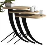 ΤΡΑΠΕΖΙ ΖΙΓΚΟΝ HM9508.01 3ΤΜΧ ΜΕΛΑΜΙΝΗ ΣΕ ΦΥΣΙΚΟ ΟΑΚ-ΜΑΥΡΑ ΜΕΤΑΛ. ΠΟΔΙΑ 35x45x60Yεκ. - ΒΟΗΘΗΤΙΚΑ ΤΡΑΠΕΖΑΚΙΑ στο Milonadakis.gr