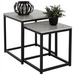 ΖΙΓΚΟΝ GRELAY 2 ΤΕΜ MDF ΟΨΗ ΜΑΡΜΑΡΟΥ & ΜΕΤΑΛΛΟ HM8762.12 45Χ45Χ50εκ. & 37Χ37Χ43 εκ. - ΒΟΗΘΗΤΙΚΑ ΤΡΑΠΕΖΑΚΙΑ στο Milonadakis.gr